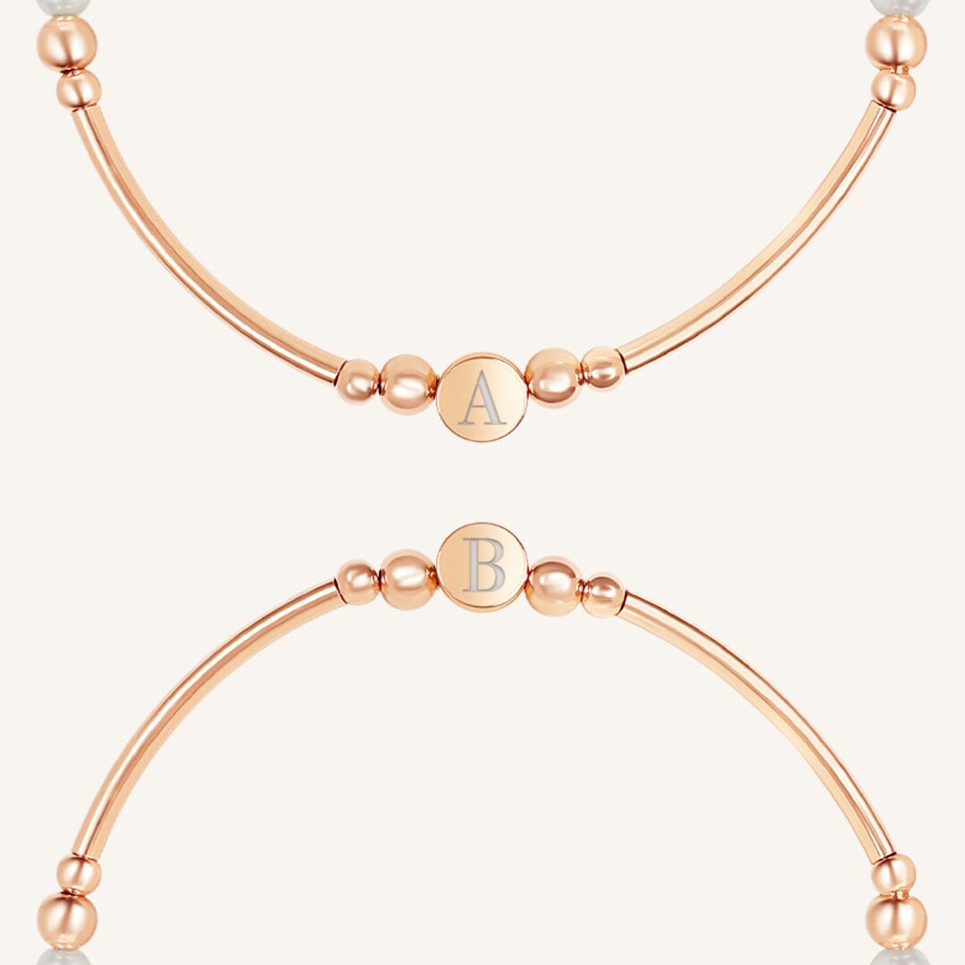 Etch Alpha Charm Pearl Bracelet