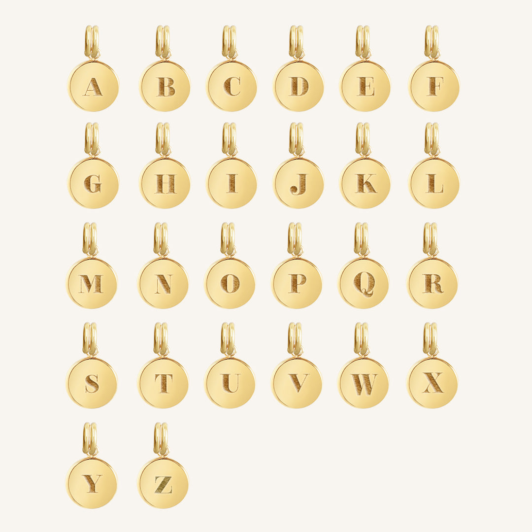 All gold alpha letter charms
