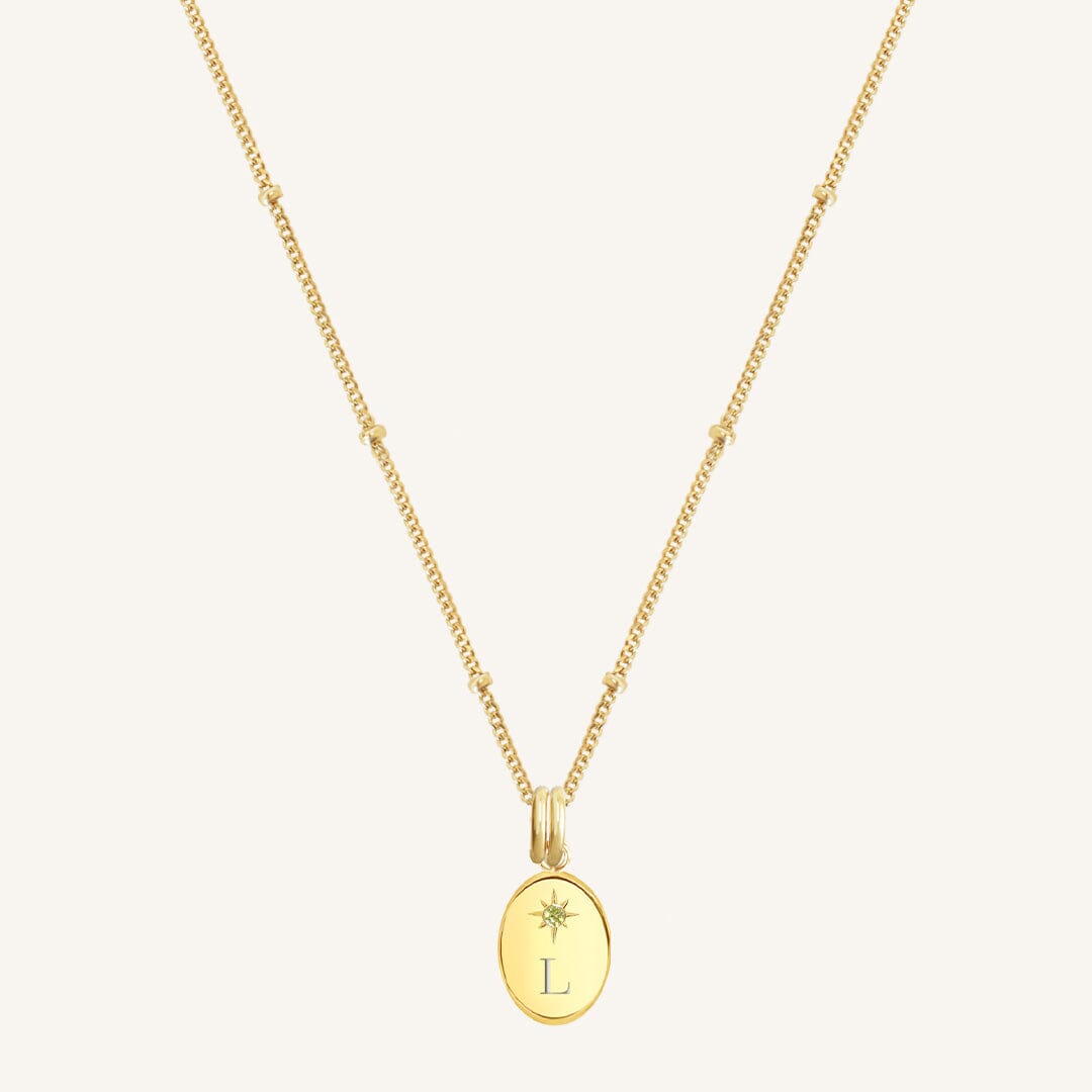 Etch Birthstone Charm Necklace