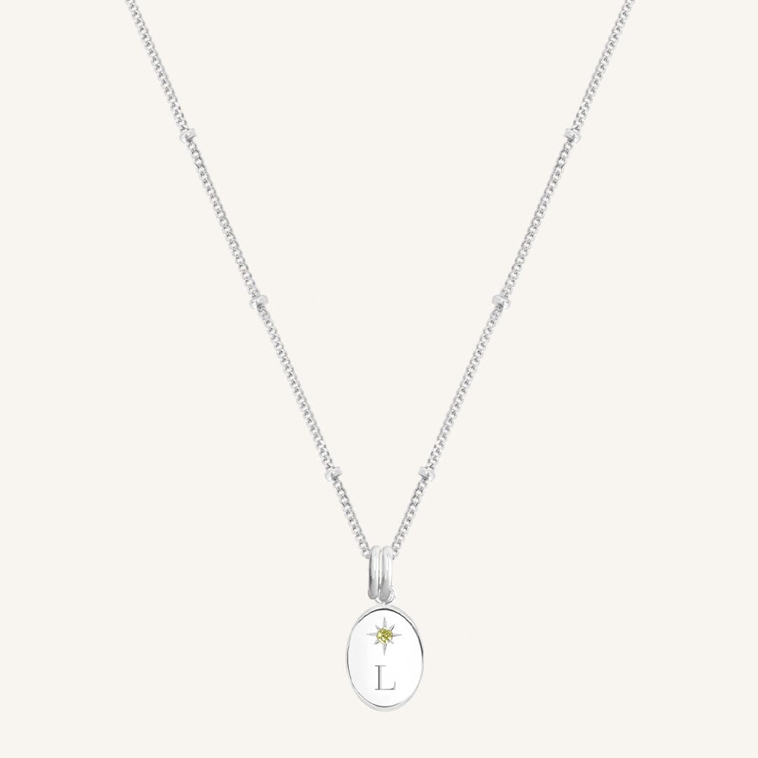 Etch Birthstone Charm Necklace
