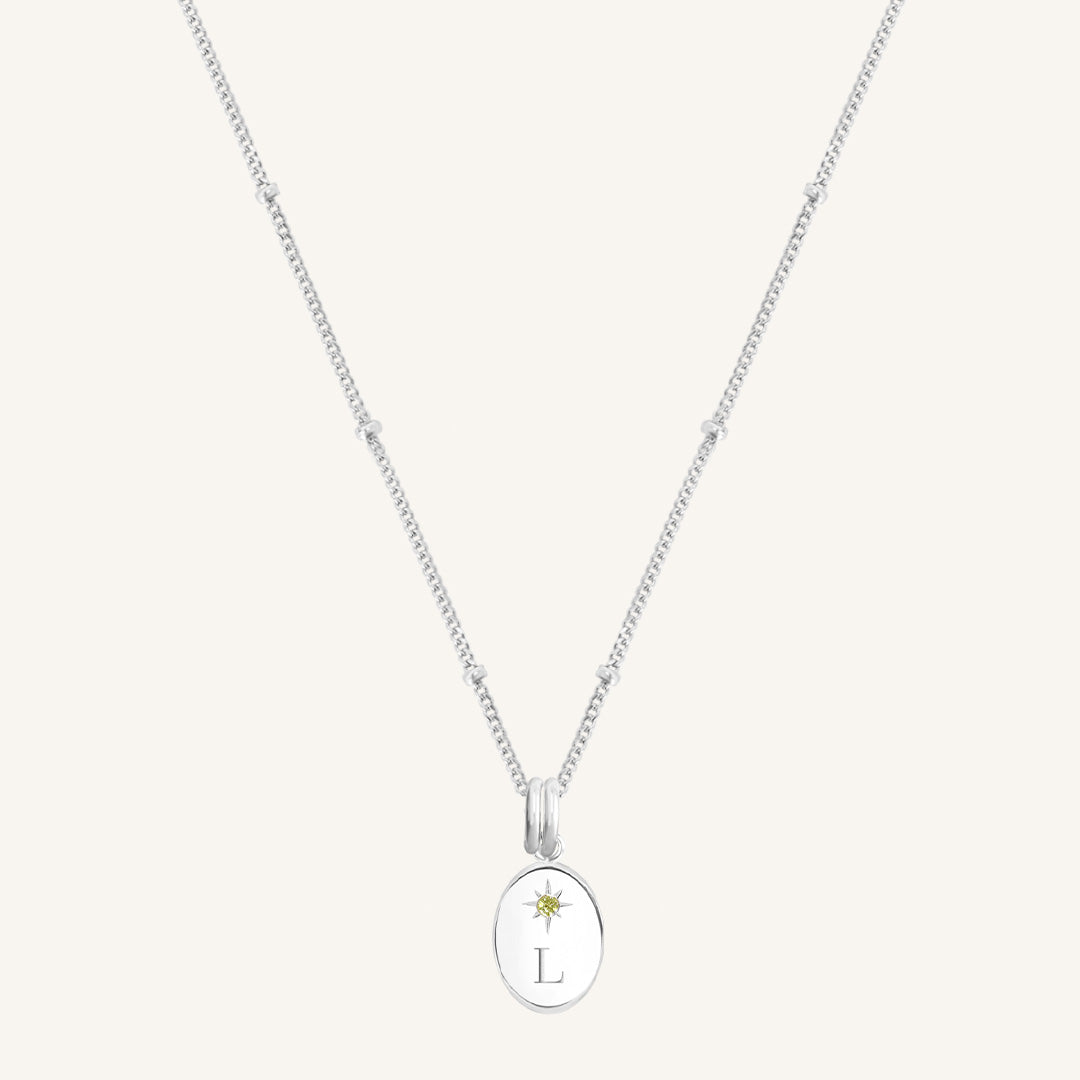 Etch Birthstone Charm Necklace