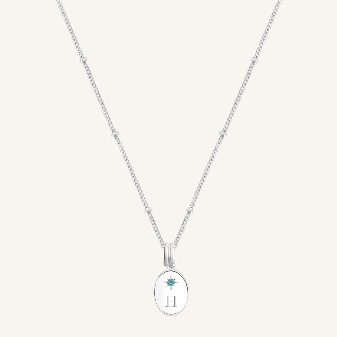 Etch Birthstone Charm Necklace