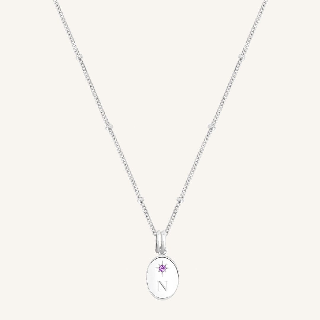 Etch Birthstone Charm Necklace