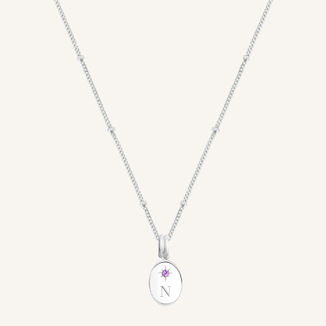 Etch Birthstone Charm Necklace