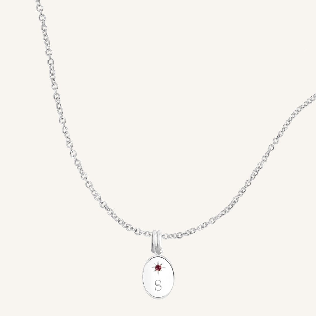 Etch Birthstone Charm Necklace