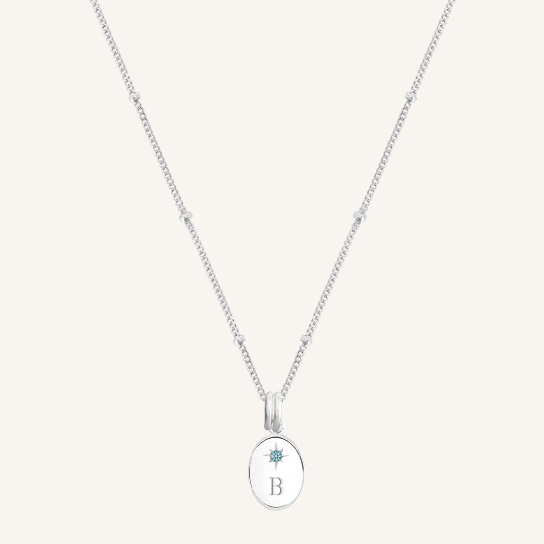 Etch Birthstone Charm Necklace