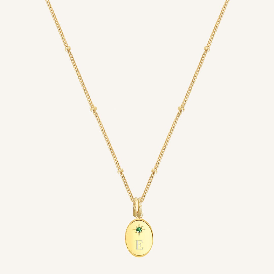 Etch Birthstone Charm Necklace