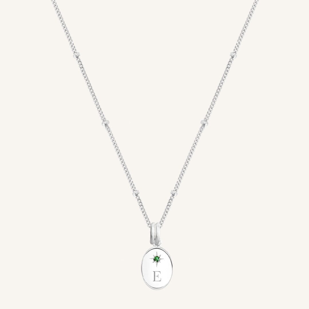 Etch Birthstone Charm Necklace