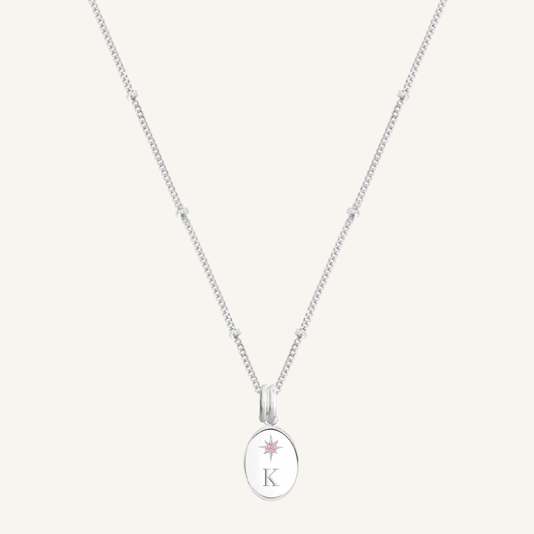 Etch Birthstone Charm Necklace