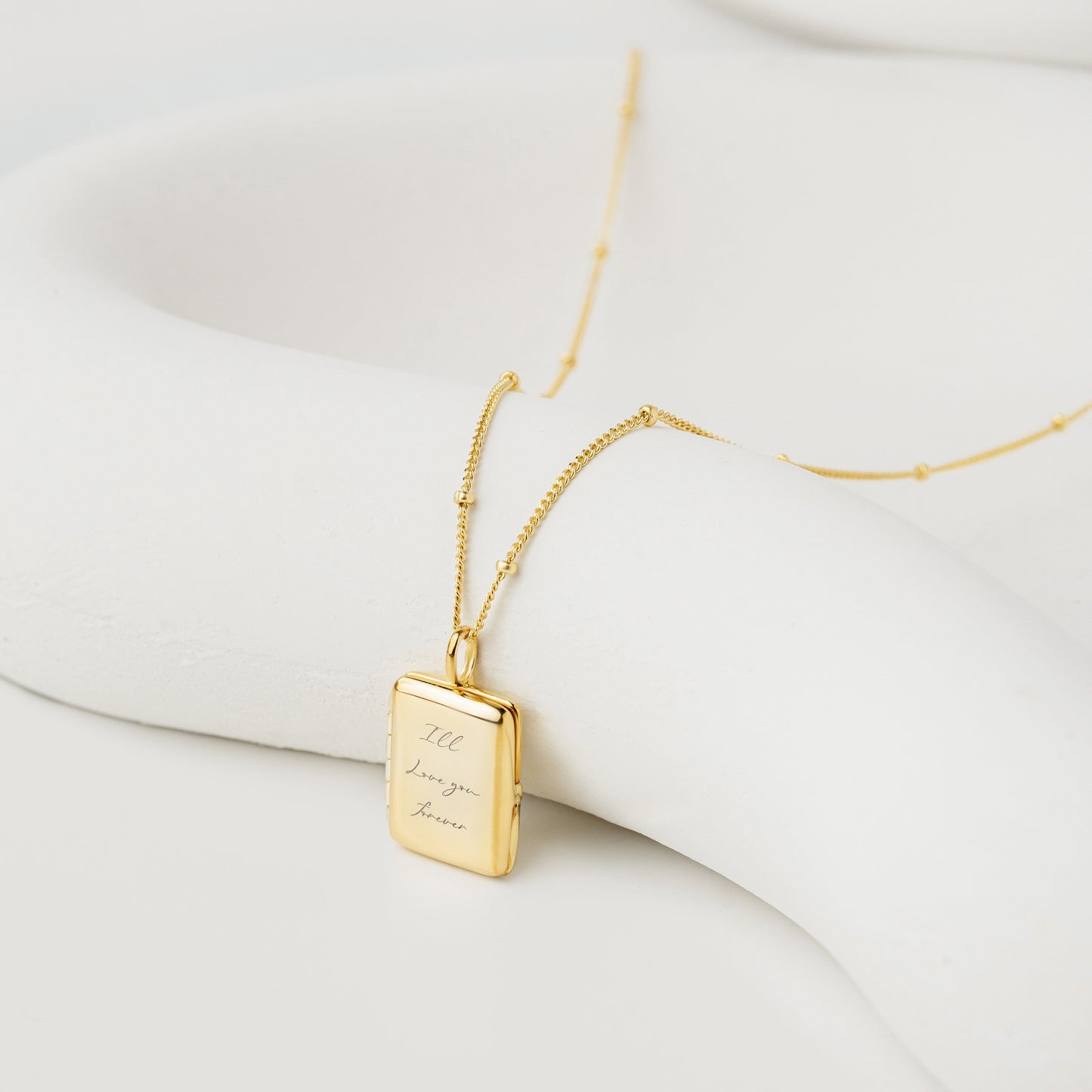 Etch Engraved Story Photo Locket Necklace