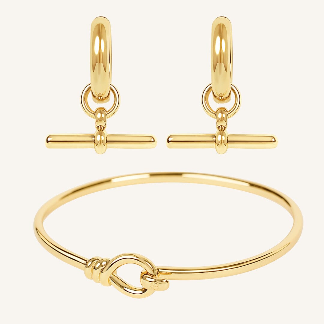 Etta T-Bar Hoops and Bracelet Set