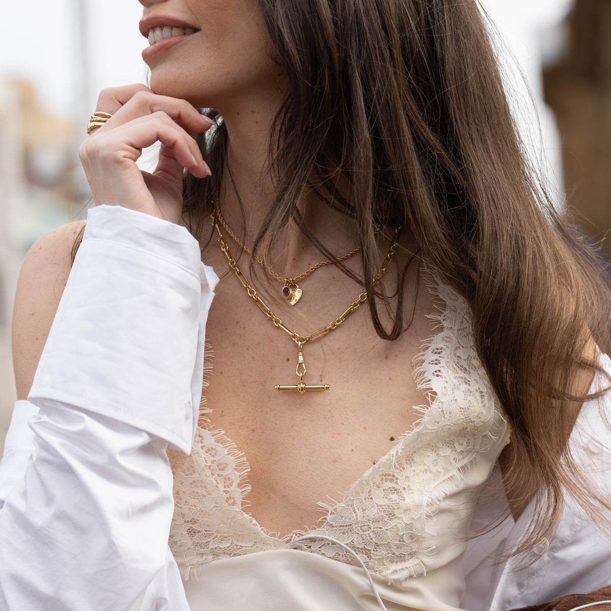 Etta T-Bar Pendant Fob Necklace