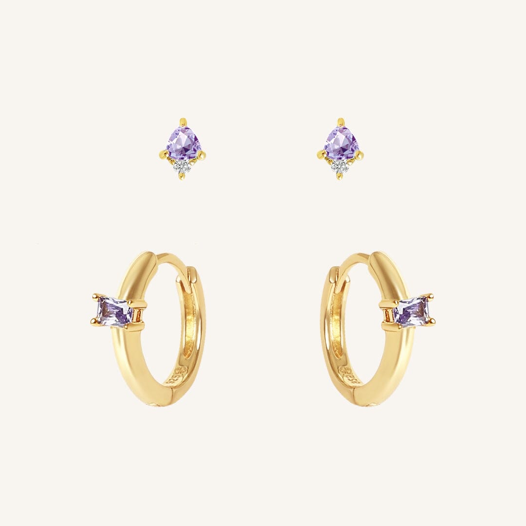 February Birthstone Earring Set