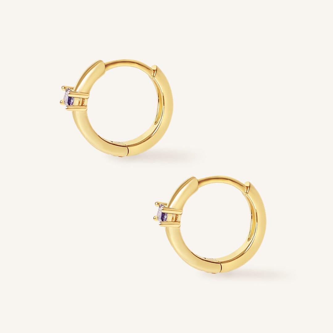 February Birthstone Huggies