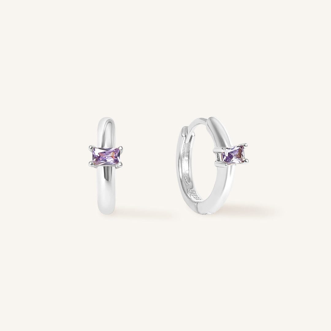 February Birthstone Huggies