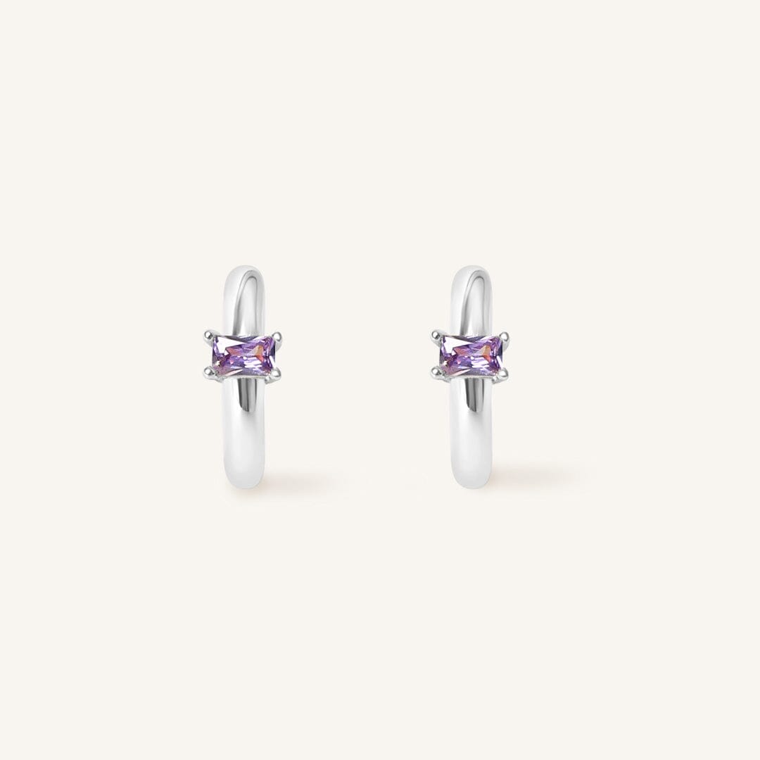 February Birthstone Huggies