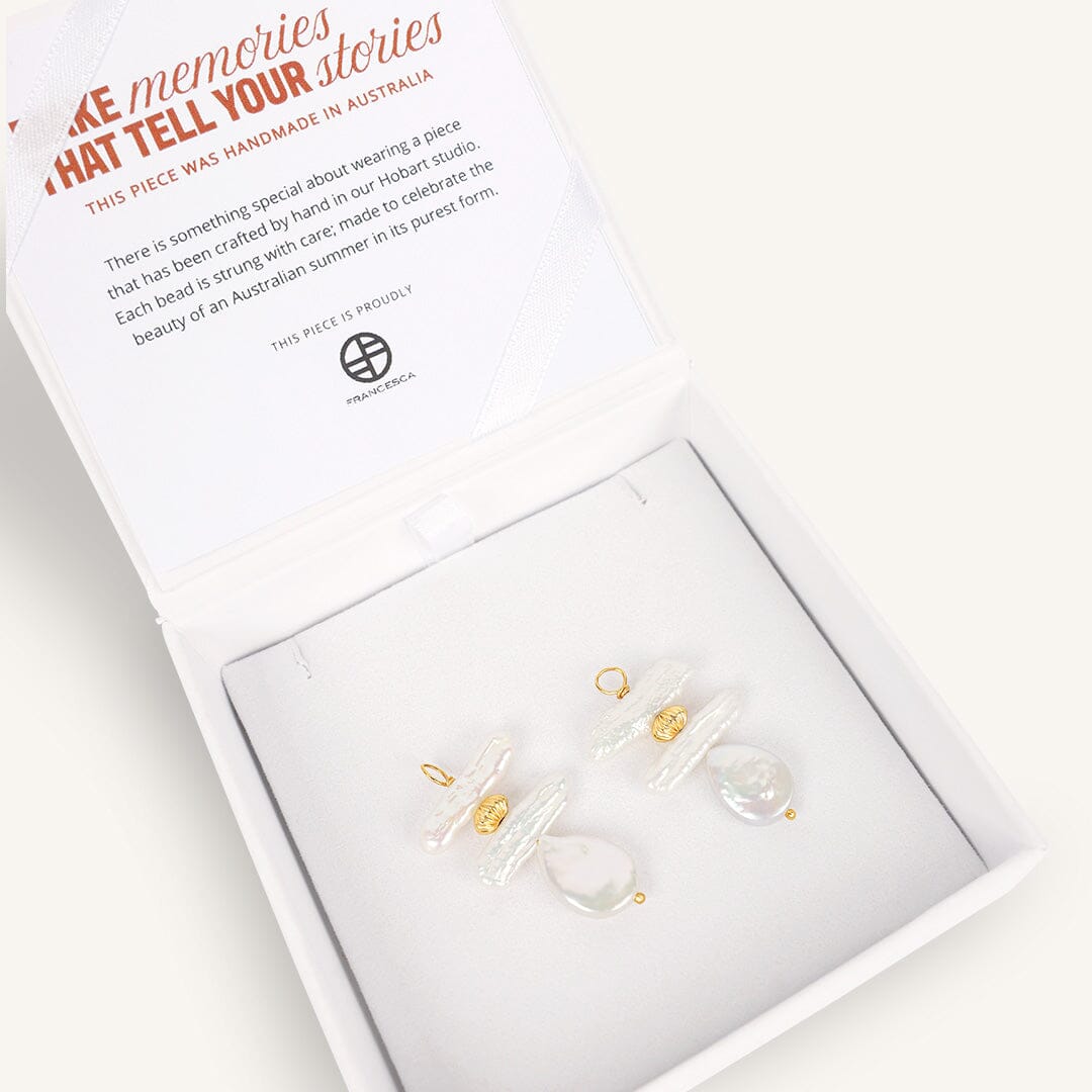 First Light Pearl Hoop Charm (Set of 2)