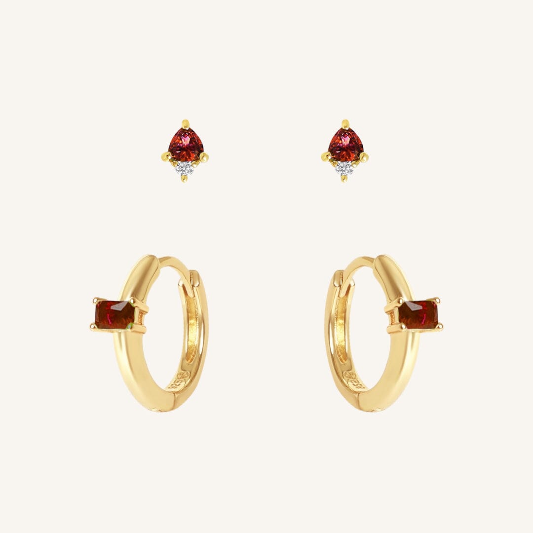 January Birthstone Earring Set