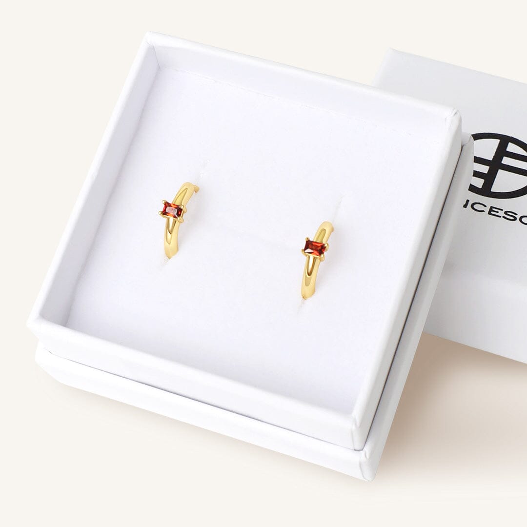 January Birthstone Huggies