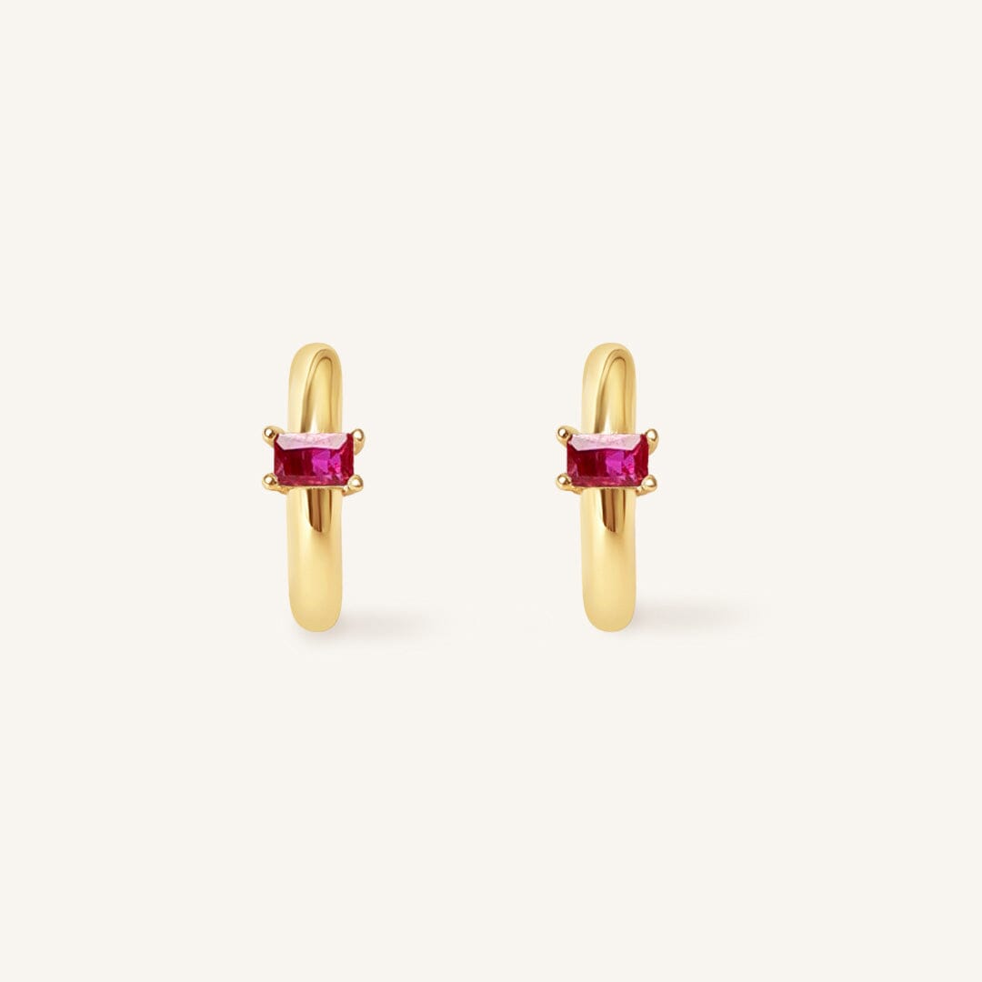 July Birthstone Huggies