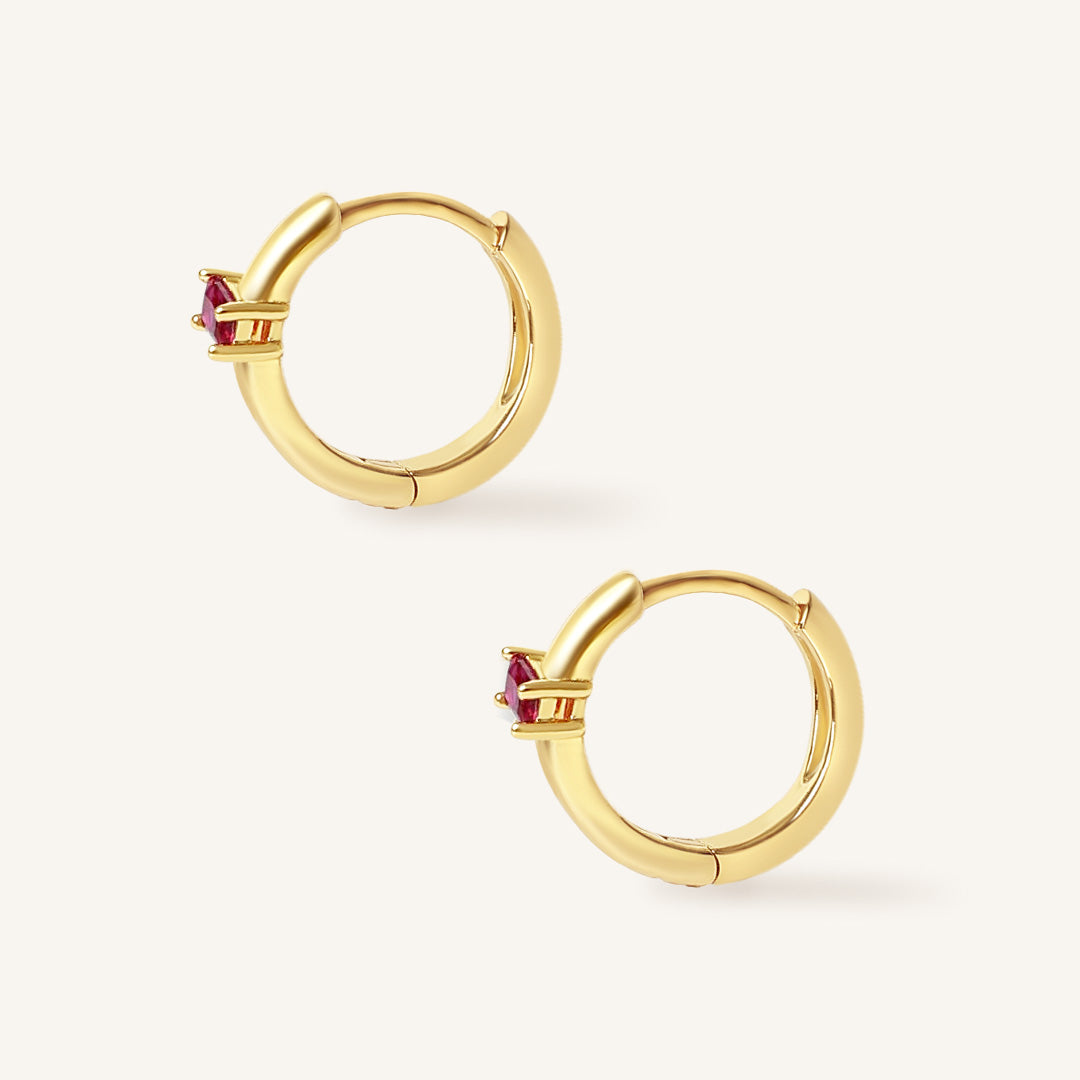 July Birthstone Huggies