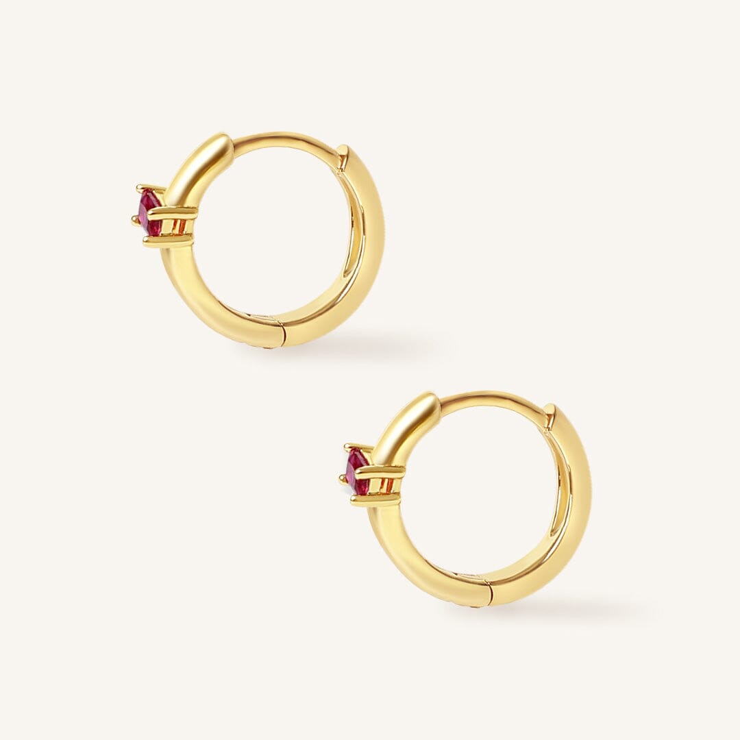 July Birthstone Huggies