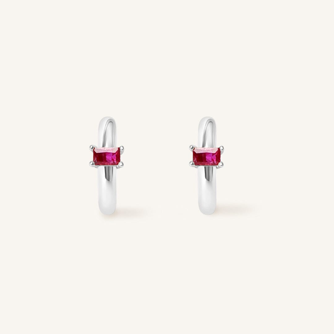 July Birthstone Huggies