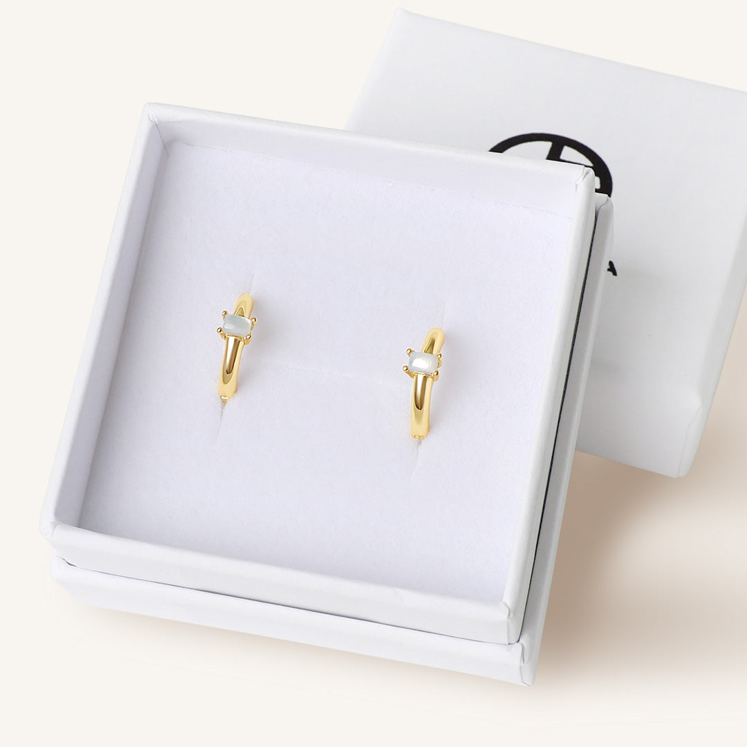 June Birthstone Huggies