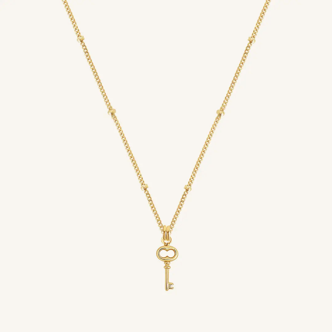 The GOLD-BOBBLE Key Necklace by Francesca Jewellery from the Necklaces Collection.