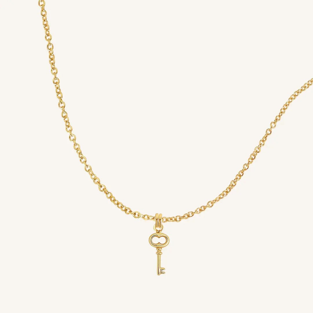 The GOLD-PLAIN Key Necklace by Francesca Jewellery from the Necklaces Collection.