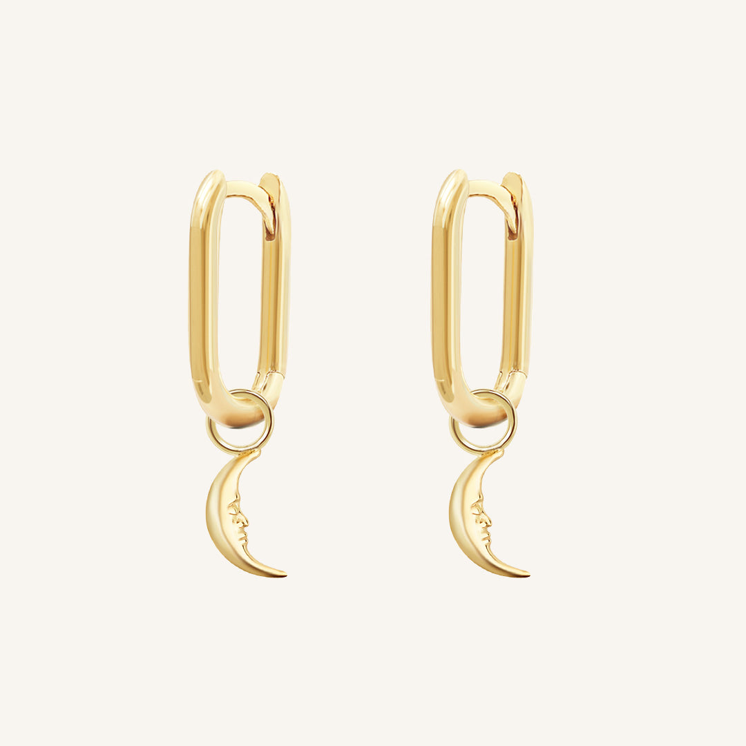 Patience Moon Rectangle Hoops