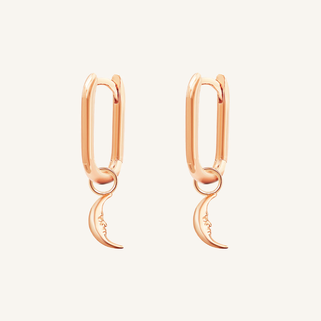 Patience Moon Rectangle Hoops