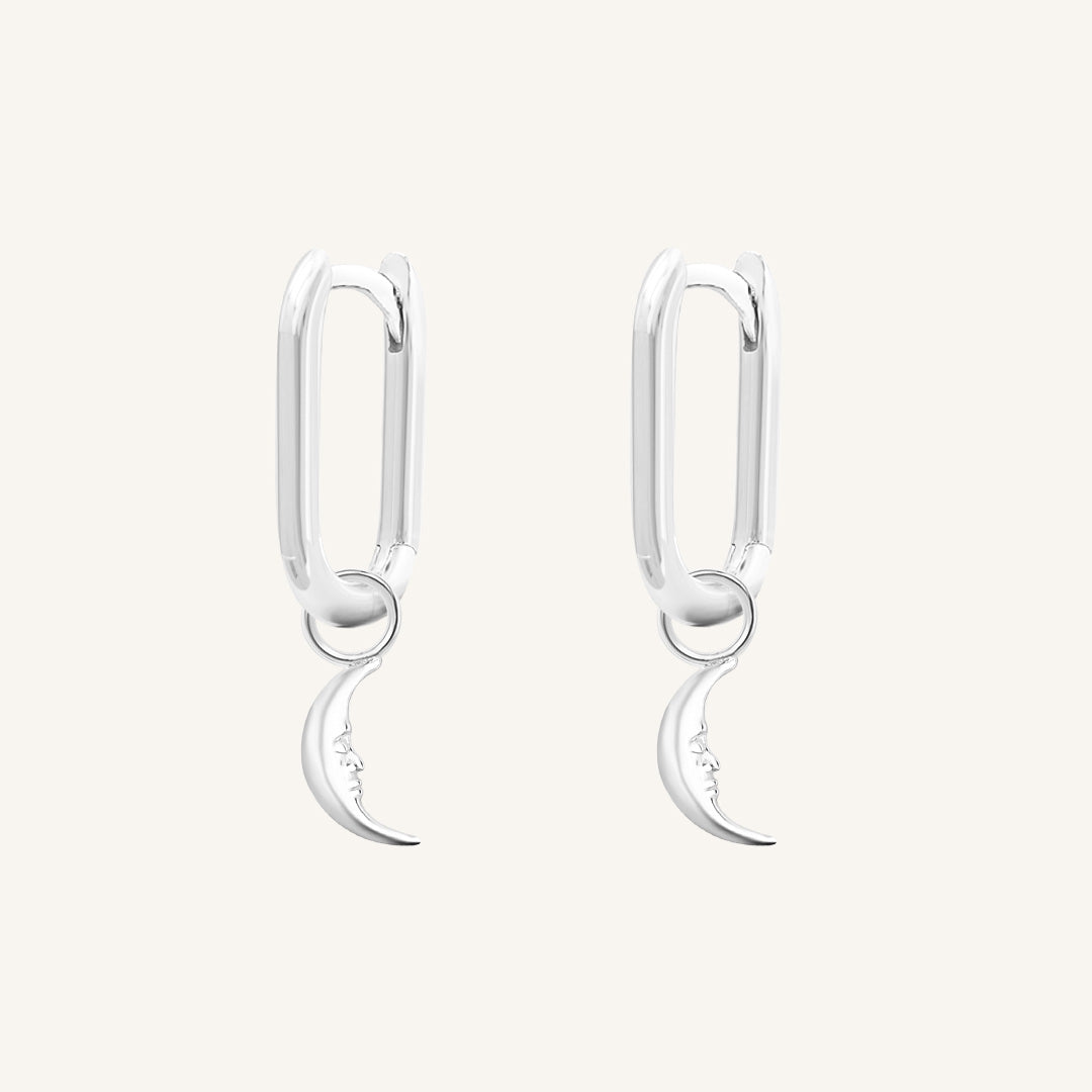 Patience Moon Rectangle Hoops
