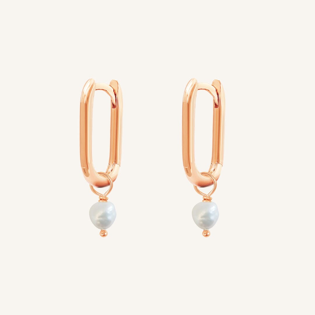 Pearl Rectangle Hoops - Stone of Potential