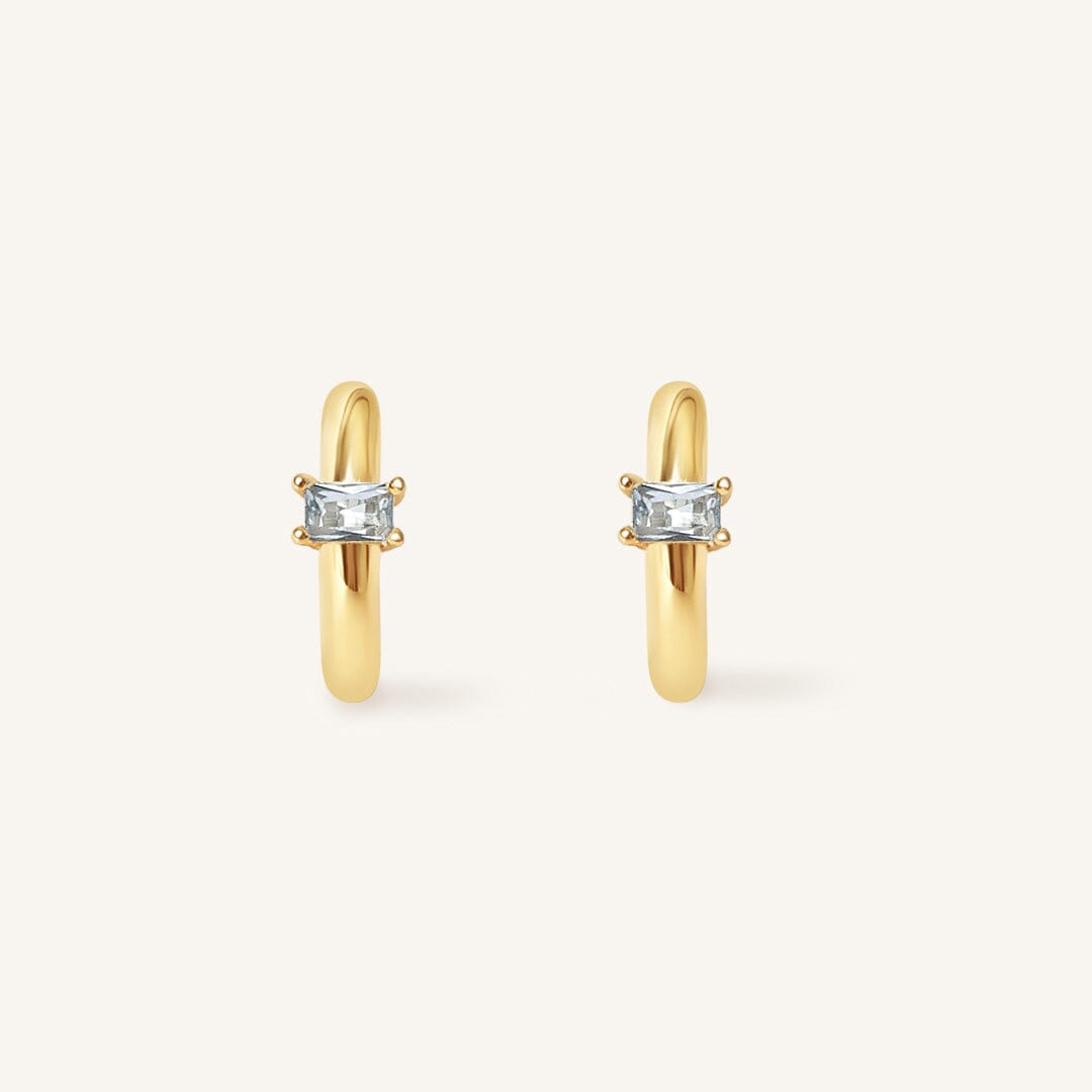 March Birthstone Huggies