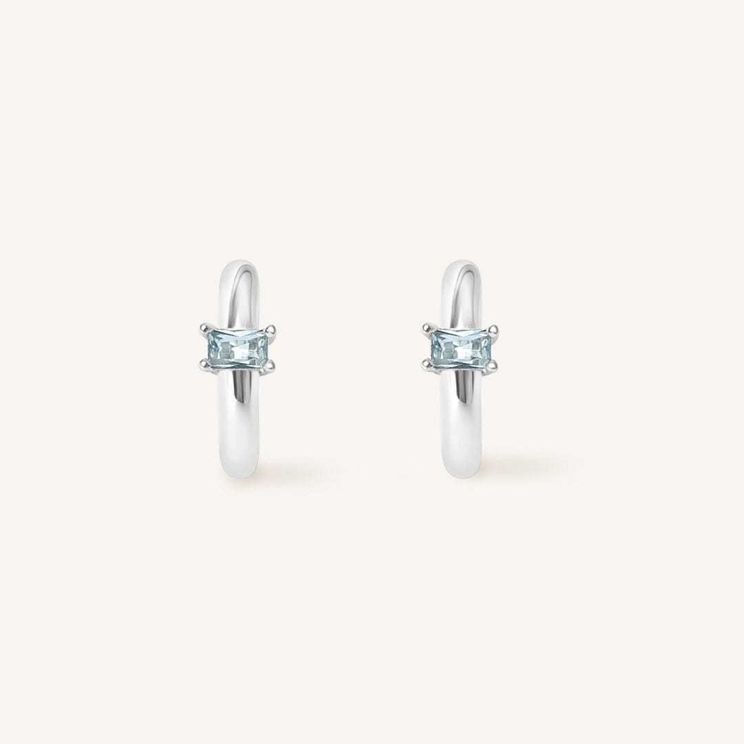 March Birthstone Huggies