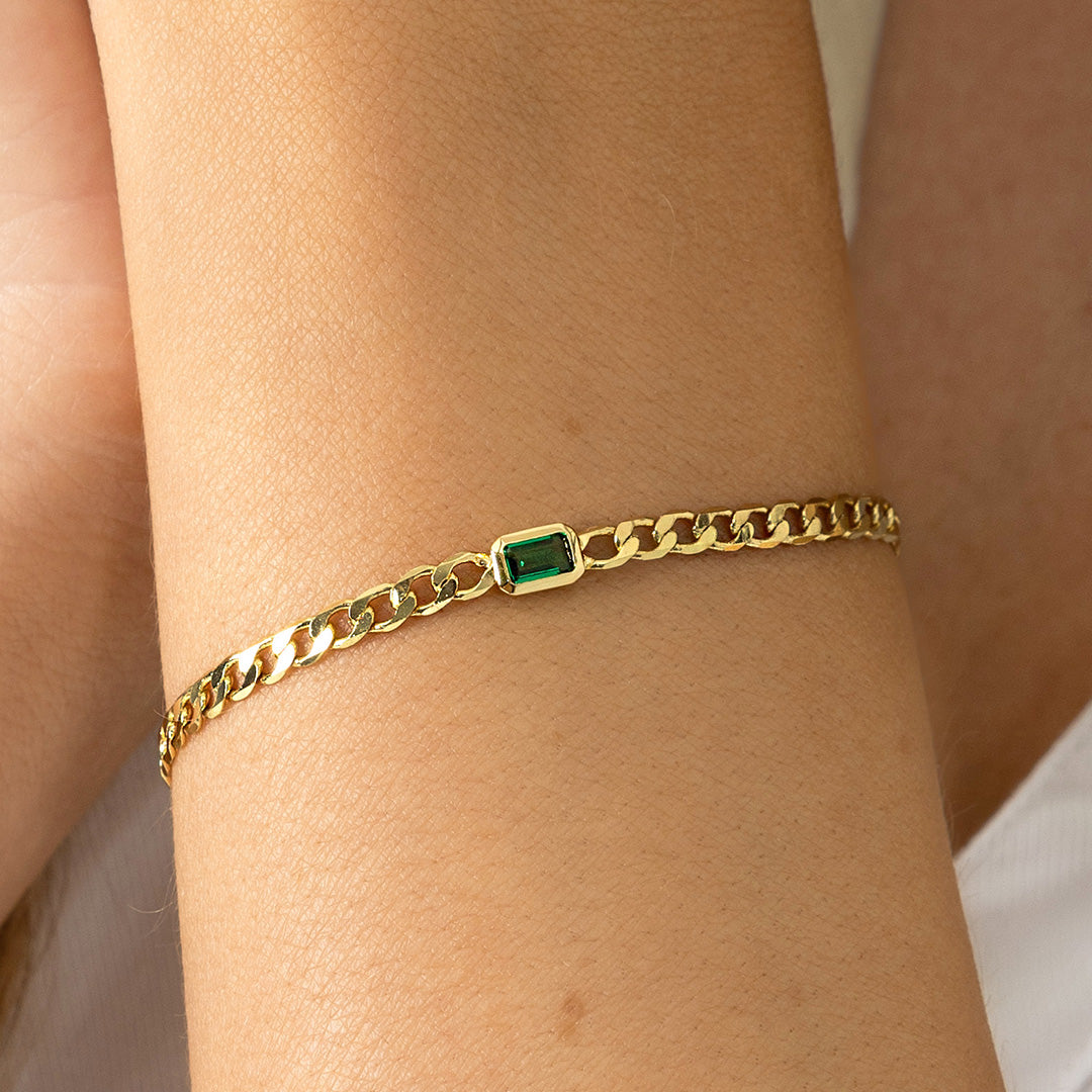 May Birthstone Chain Bracelet