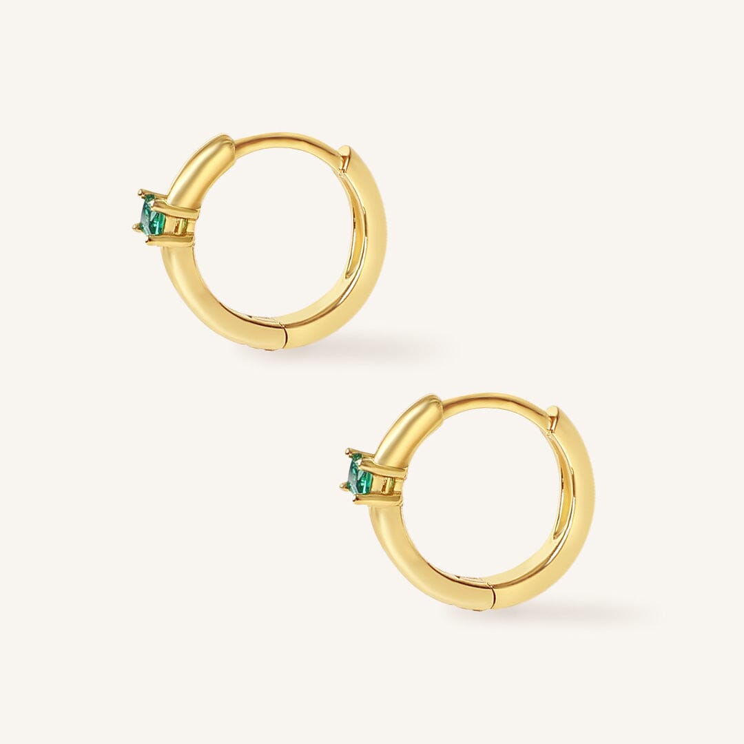 May Birthstone Huggies