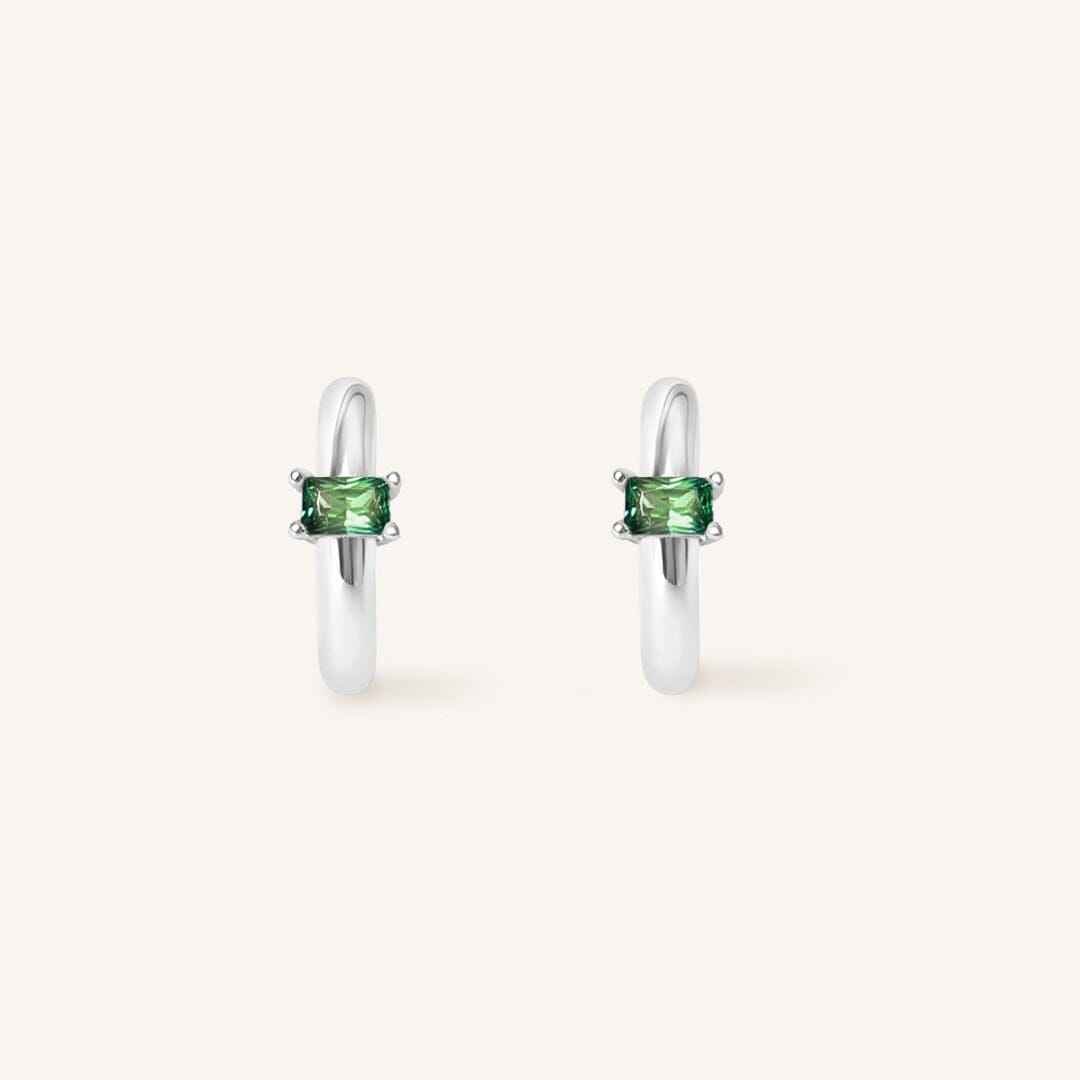 May Birthstone Huggies