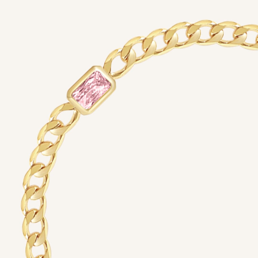 October Birthstone Chain Bracelet