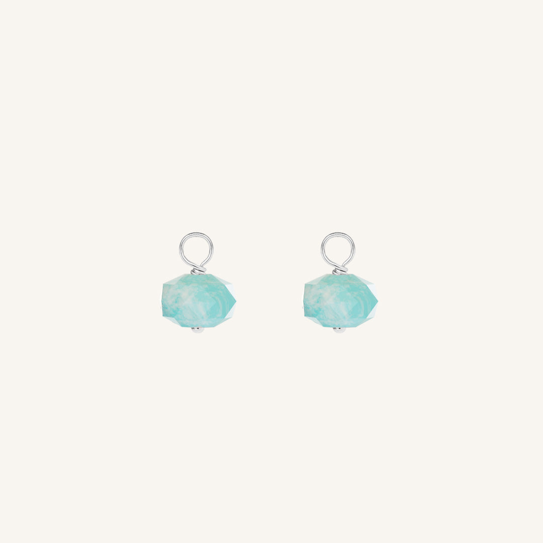 Opulent Amazonite Hoop Charm - Stone of Courage (Set of 2)