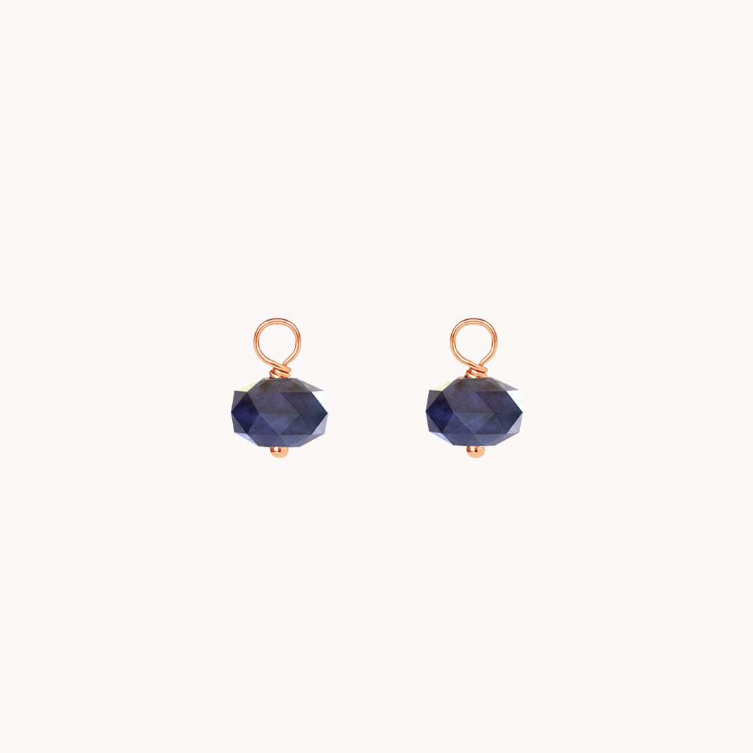 Opulent Sodalite Hoop Charm - Stone of Intuition (Set of 2)