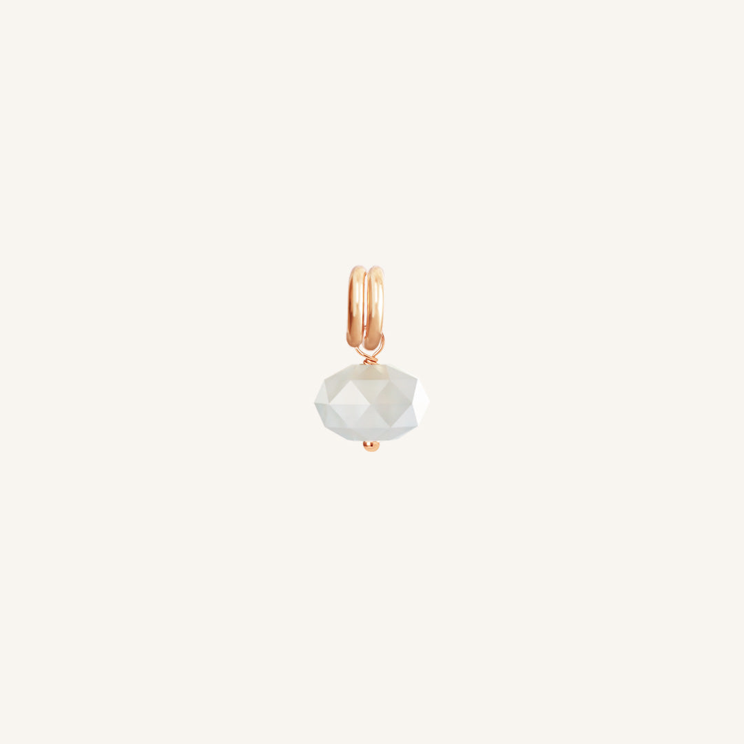 Opulent White Moonstone Charm - Stone of Hope