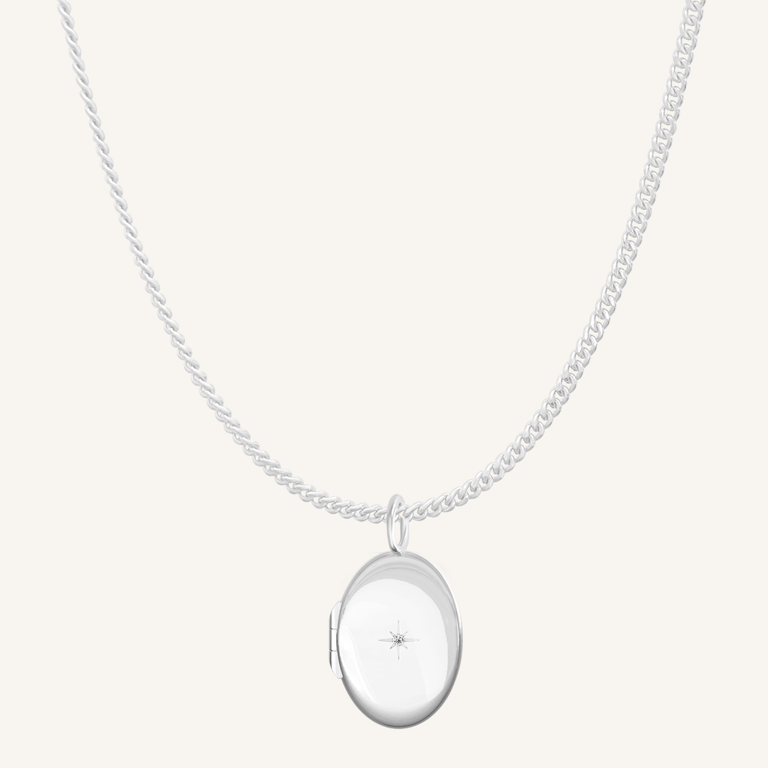 Oval Photo Locket Necklace