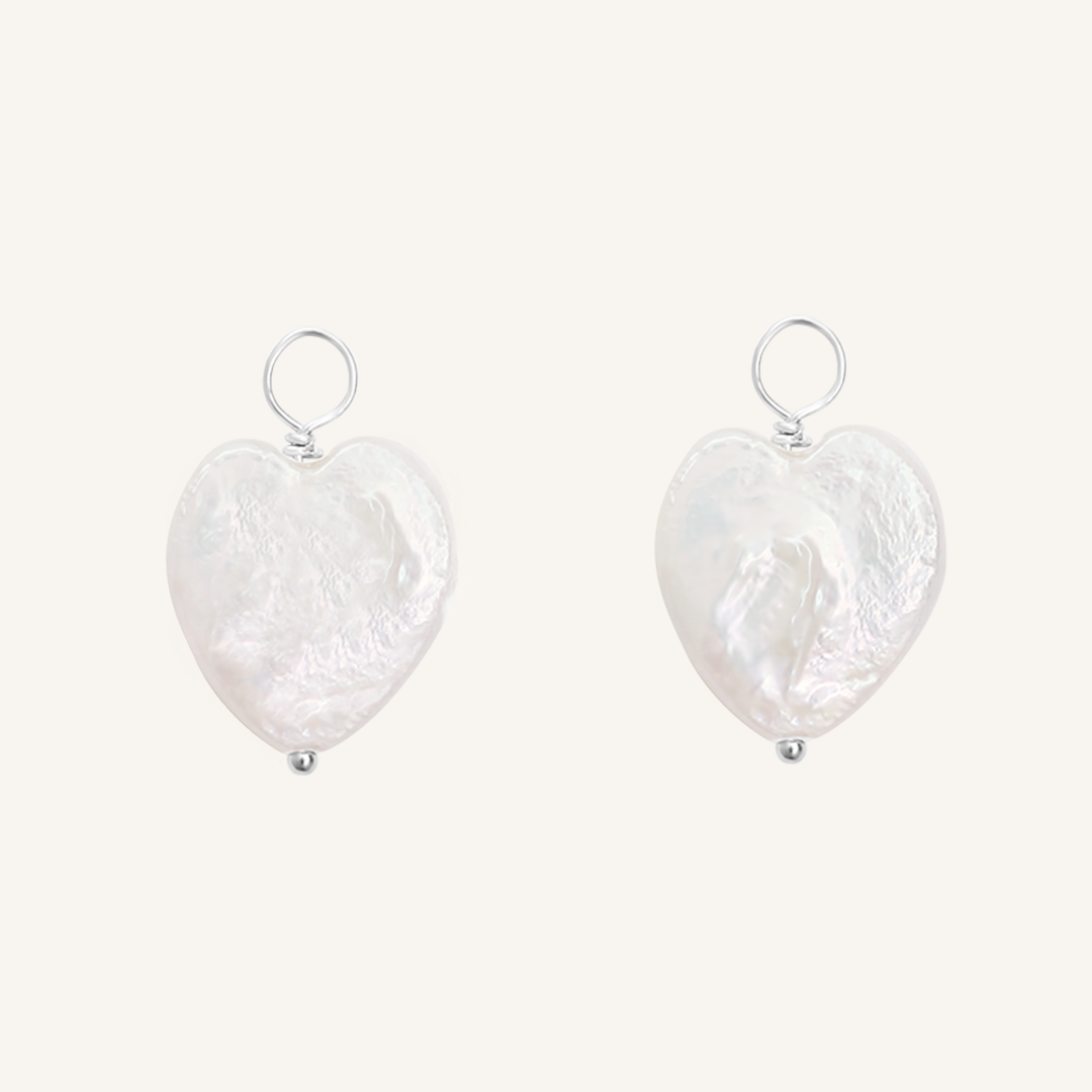 Heart Pearl Hoop Charm - Stone of Potential (Set of 2)