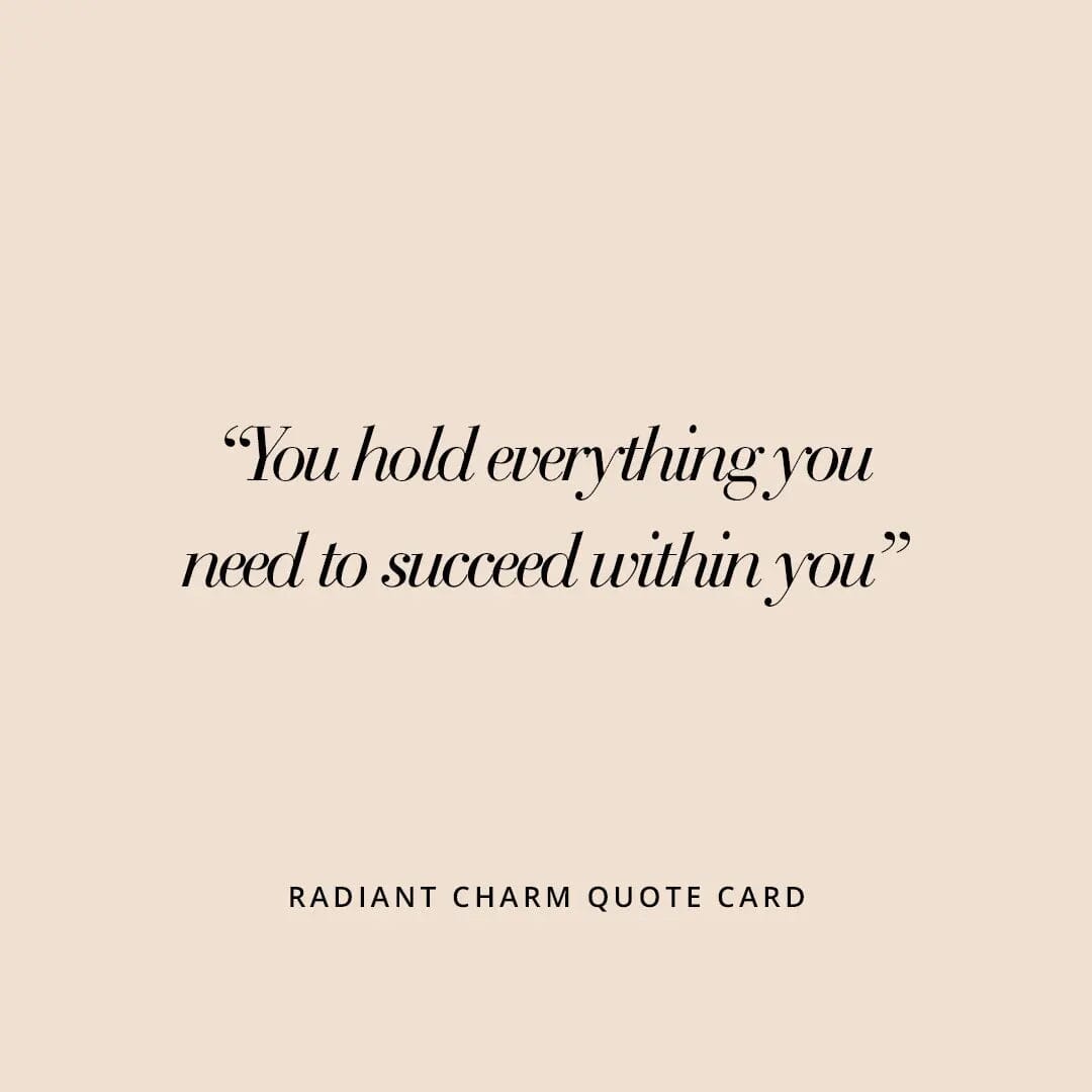 radiant hoop charms quote card