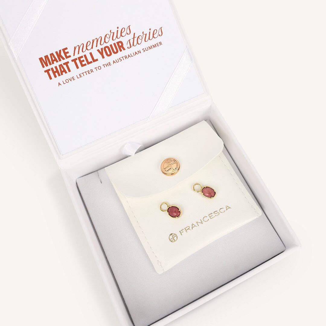 Rhodonite Haven Hoop Charm (Set of 2)