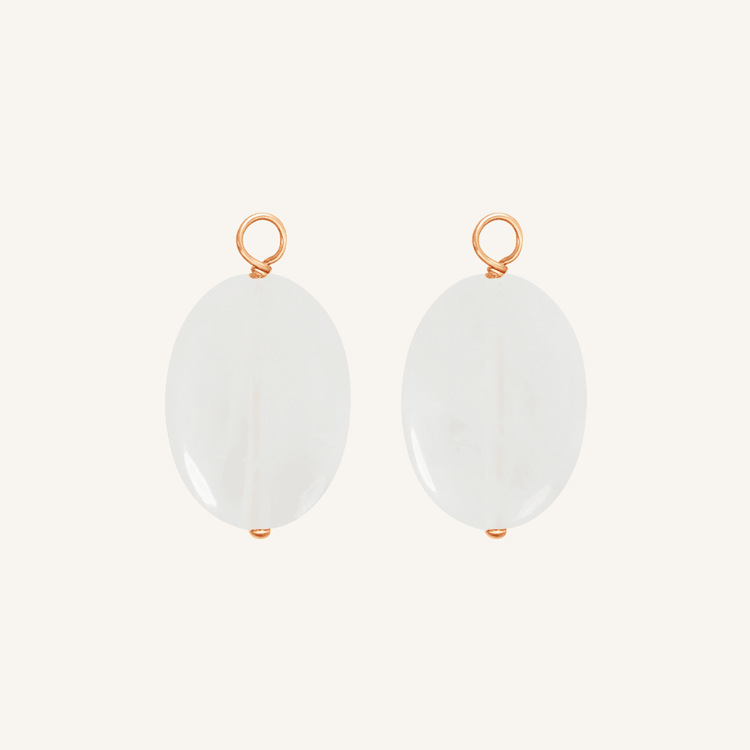 Quartz Stone Hoop Charm (Set of 2)
