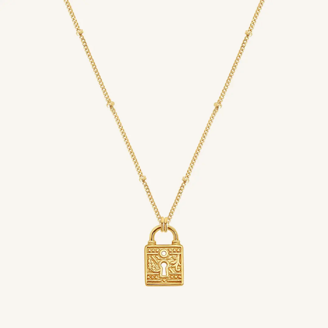 The GOLD-Bobble Sanctuary Keylock Necklace by Francesca Jewellery from the Necklaces Collection.