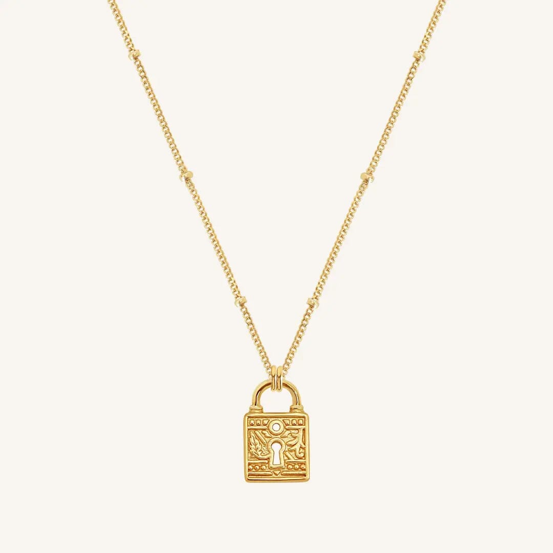 The GOLD-Bobble Sanctuary Keylock Necklace by Francesca Jewellery from the Necklaces Collection.